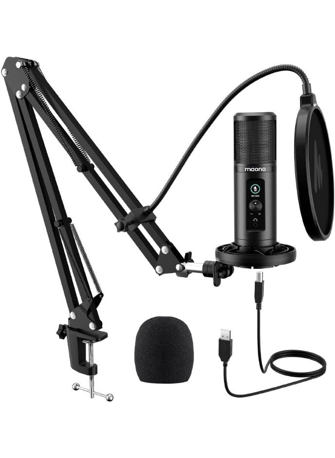 Maono AU-PM422 Podcast USB Microphone Plug & Play Black - Image 1